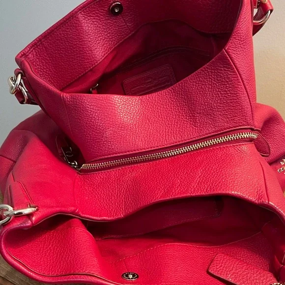 Coach Vibrant Red Leather Hobo Bag - Picture 4 of 6